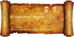 Ringhofer Vazul névjegykártya